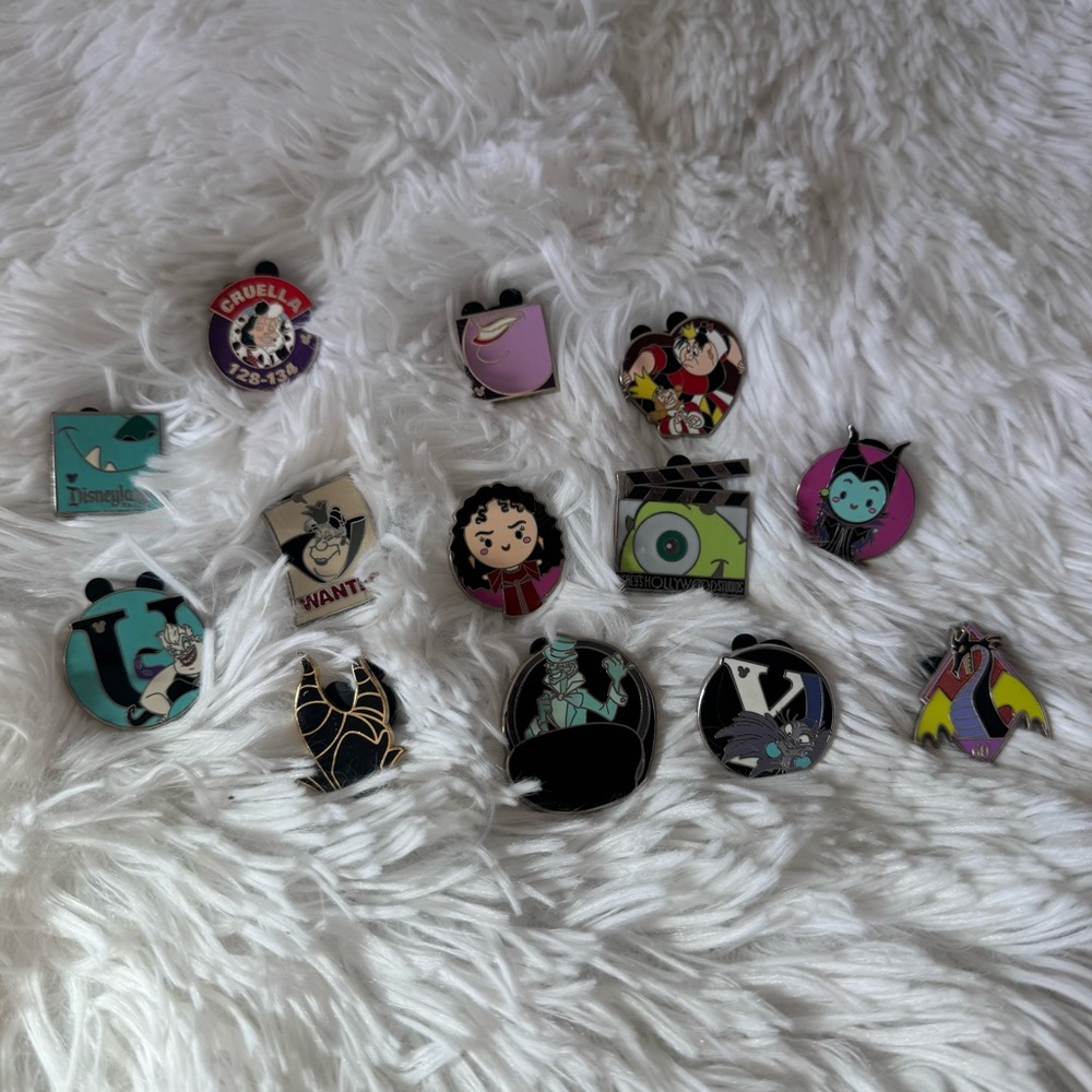 Disney Pin Pack - 13 Assorted Pins Bulk Lot Bundle